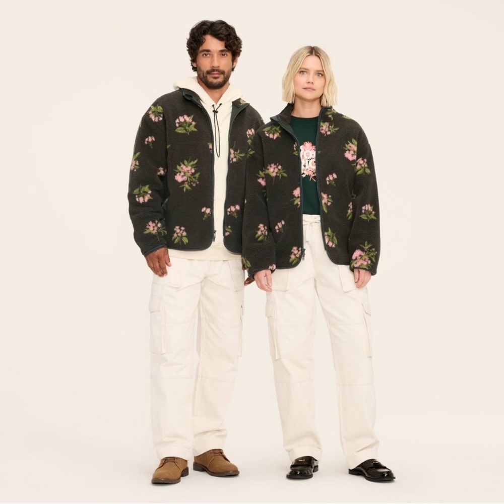 NWT Woolrich x Target unisex Floral Patterned Fleece Jacket Sz M